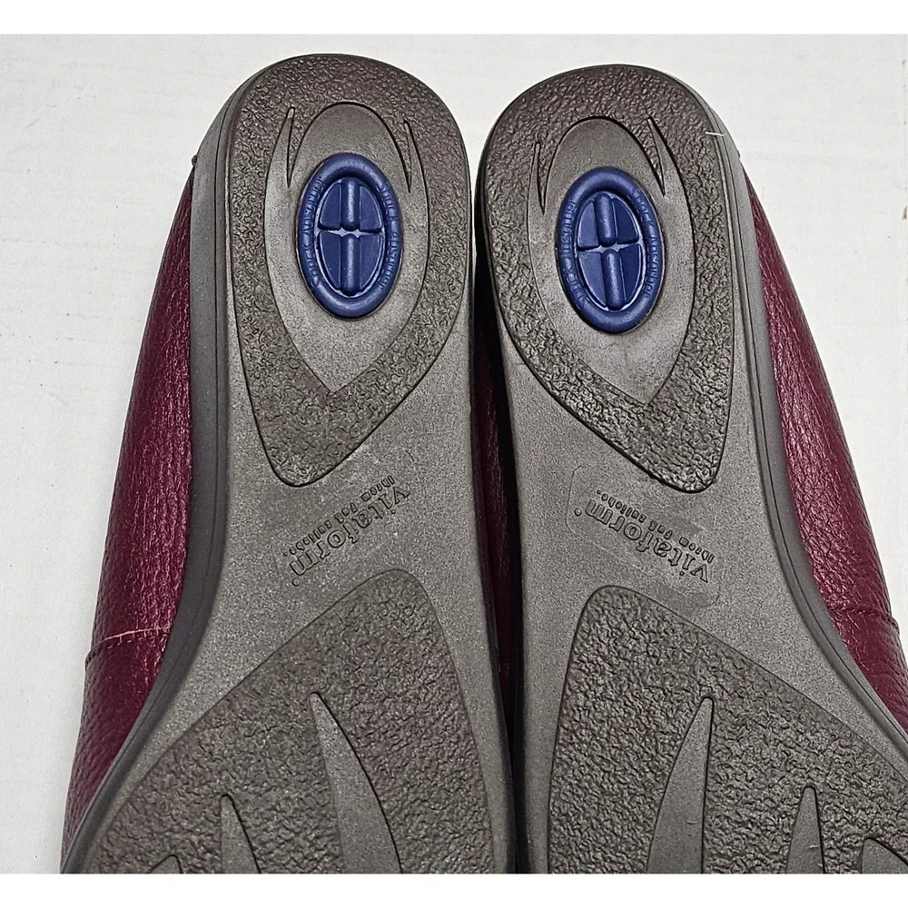 Vitaform Plum Red Leather Loafer Flats Bow Comfort Shoes Womens‎ EU 42/US 12